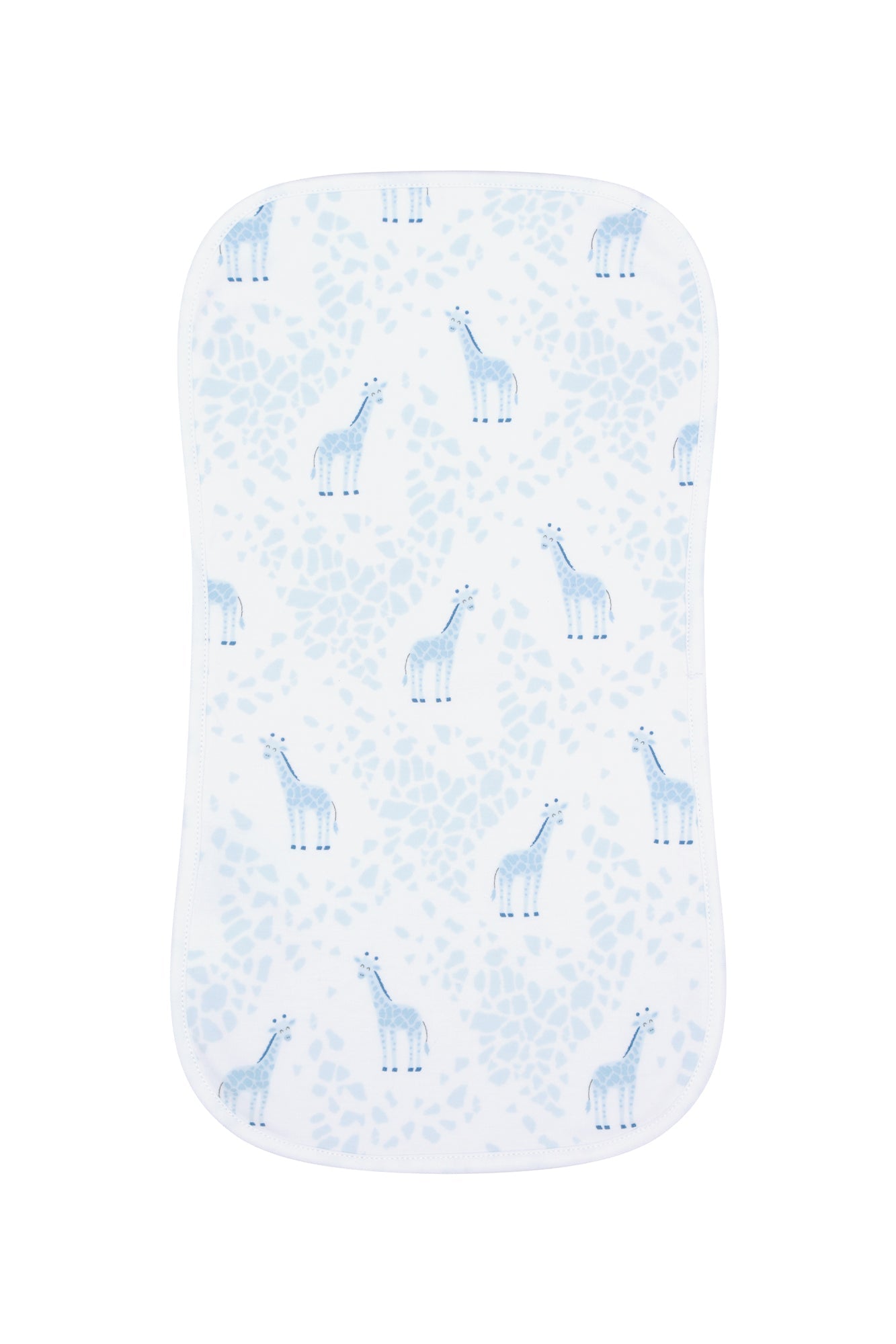 Image of Blue Giraffe Print Burp Cloth